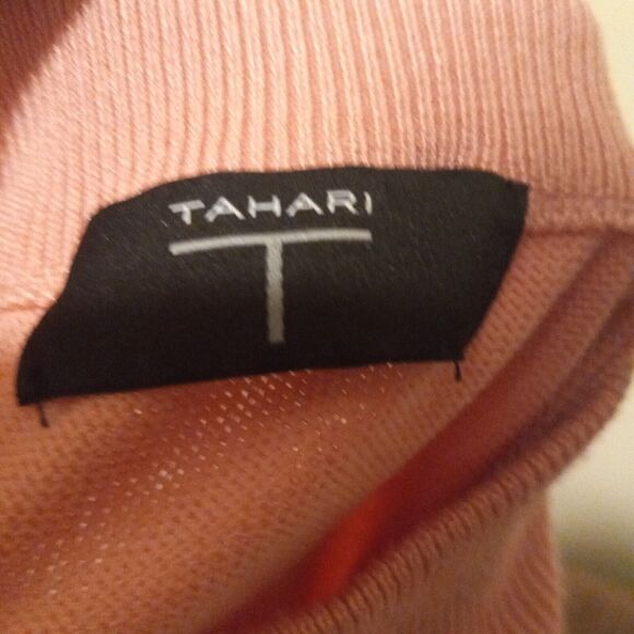 T TAHARI Small Mock Neck Knit Sweater-Puff Elbow Sleeve-Coquette-SM FLAW - Picture 6 of 8